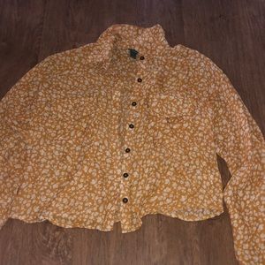 Wild fable long sleeve flowy flower button down